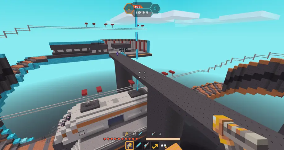 Screenshot of Block League mini game on AES